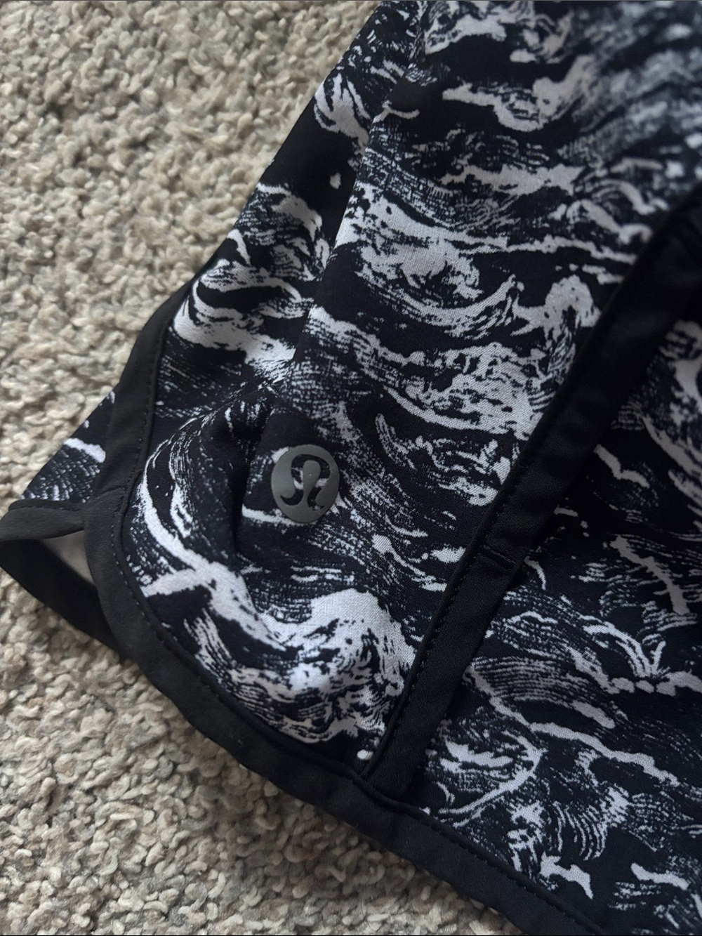 lululemon athletica Black and White Marble-Print Athletic Shorts - Picture 3 of 3